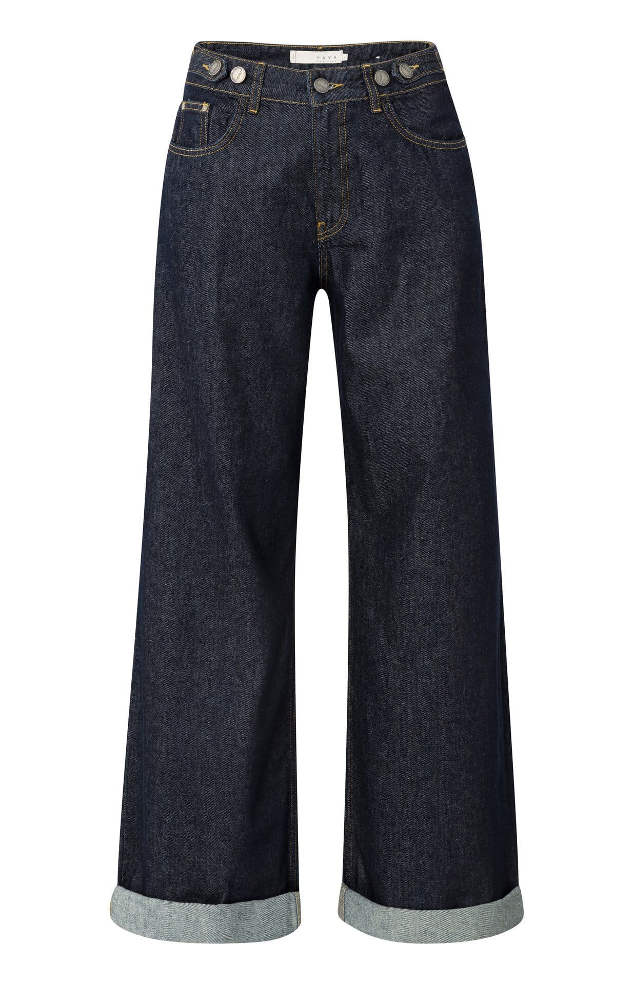 Loose fit denim met omslag