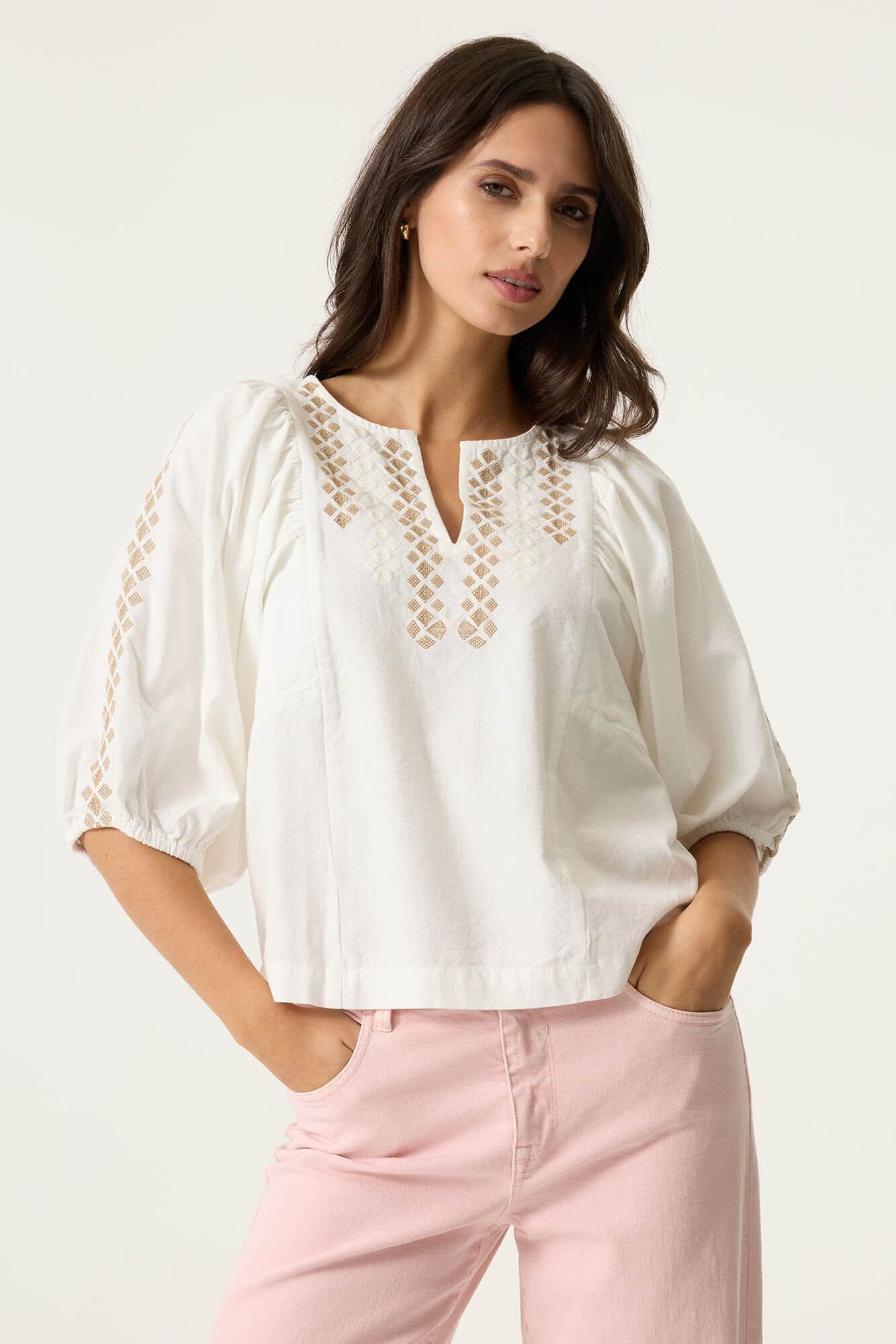 ladies shirt ls off white