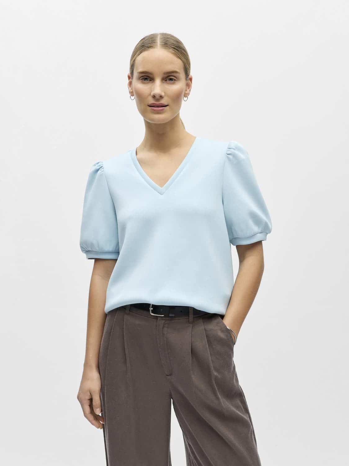 OBJANDREA S/S RE V-NECK TOP NO