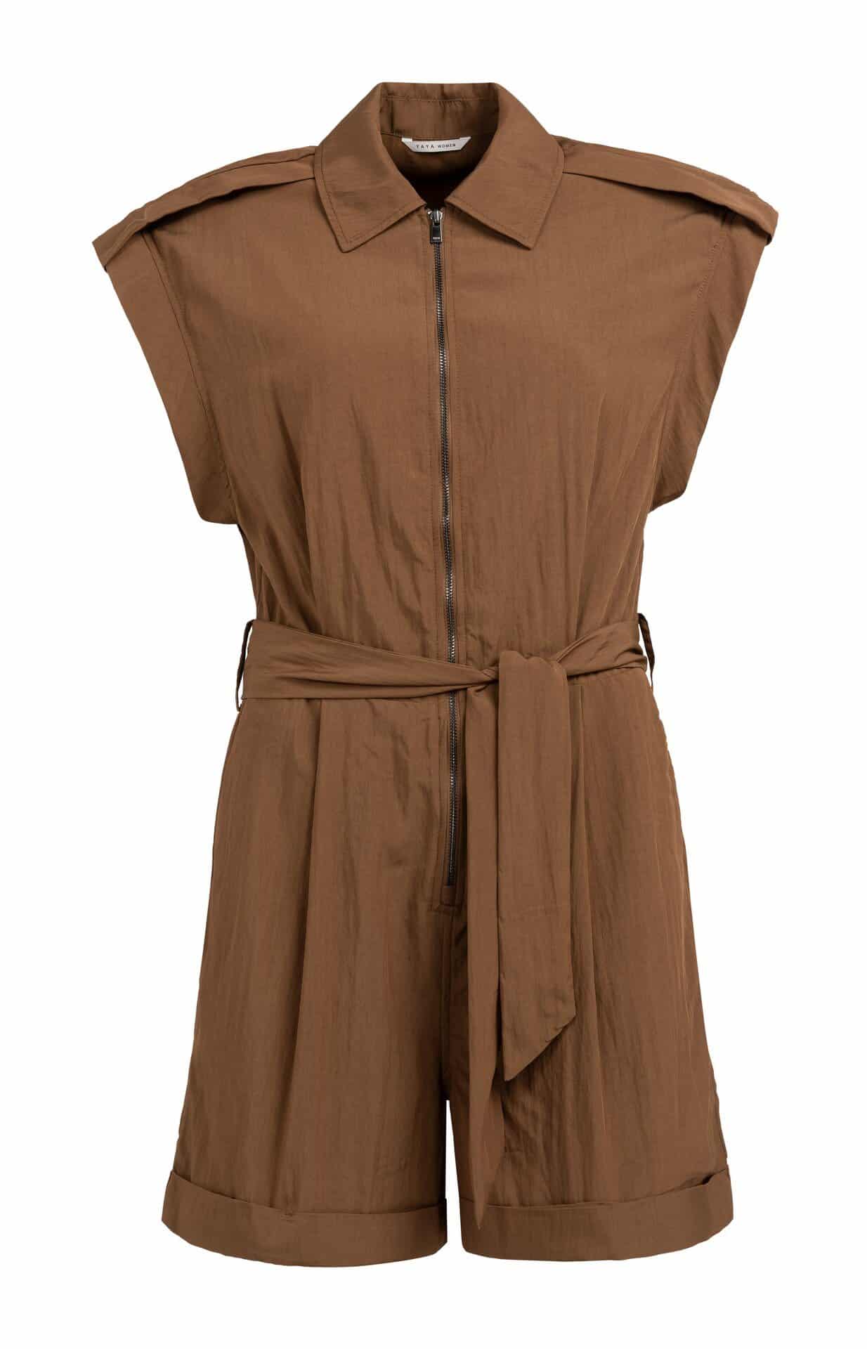 Playsuit met rits en schouderd