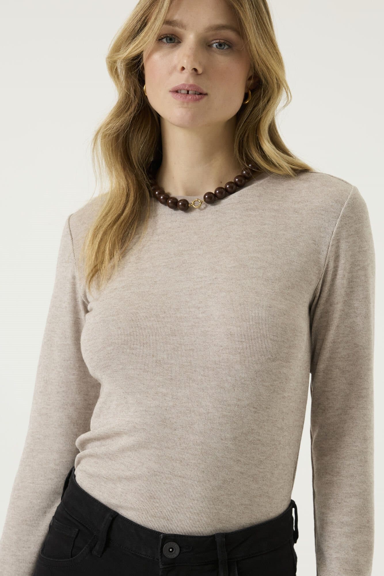 ladies T-shirt ls sand melee