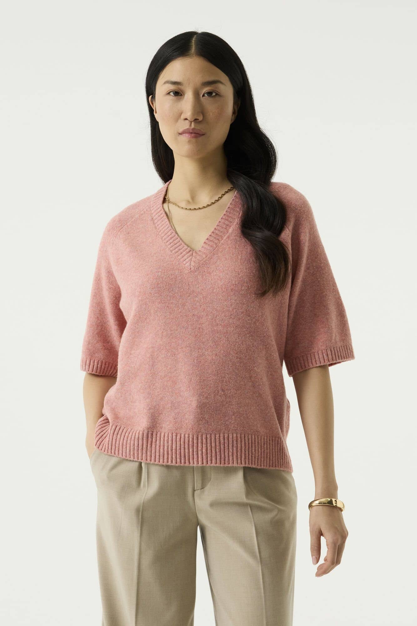 ladies pullover coral dust