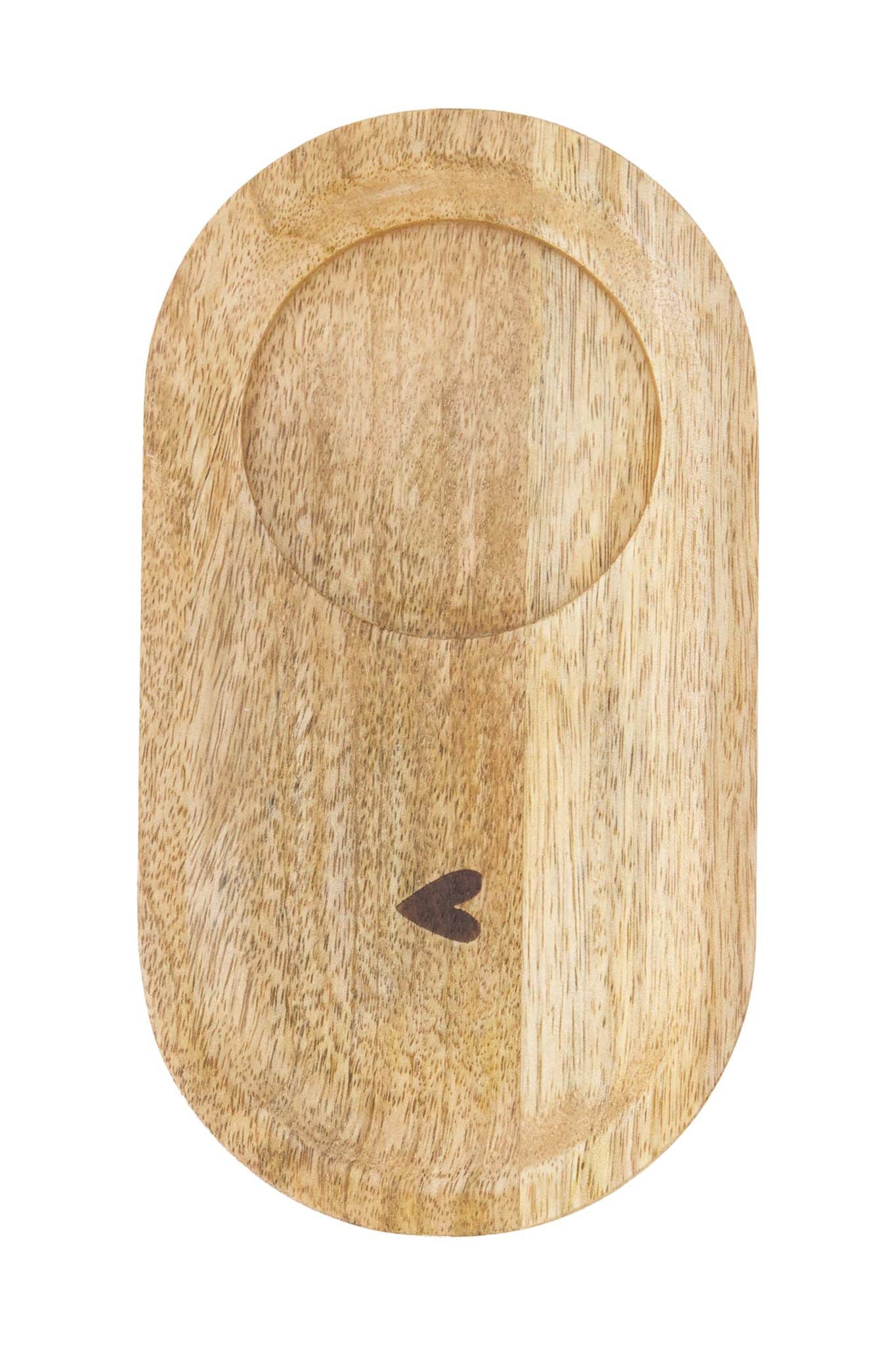 Tray serving wood heart