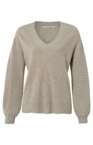 Sweater shiny v-neck
